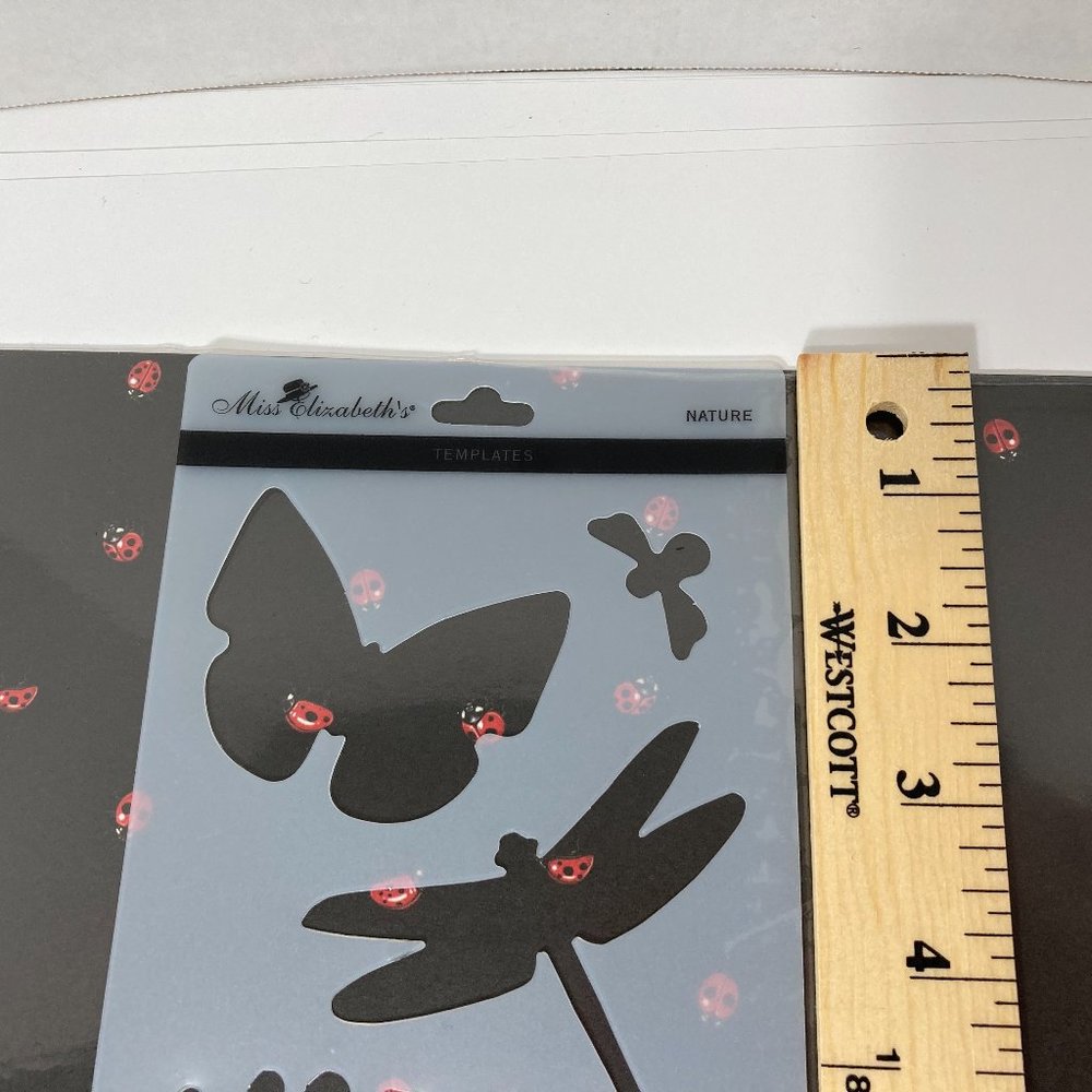 Butterfly Bird Dragonfly Flower Stencil Template - Picture 2 of 7